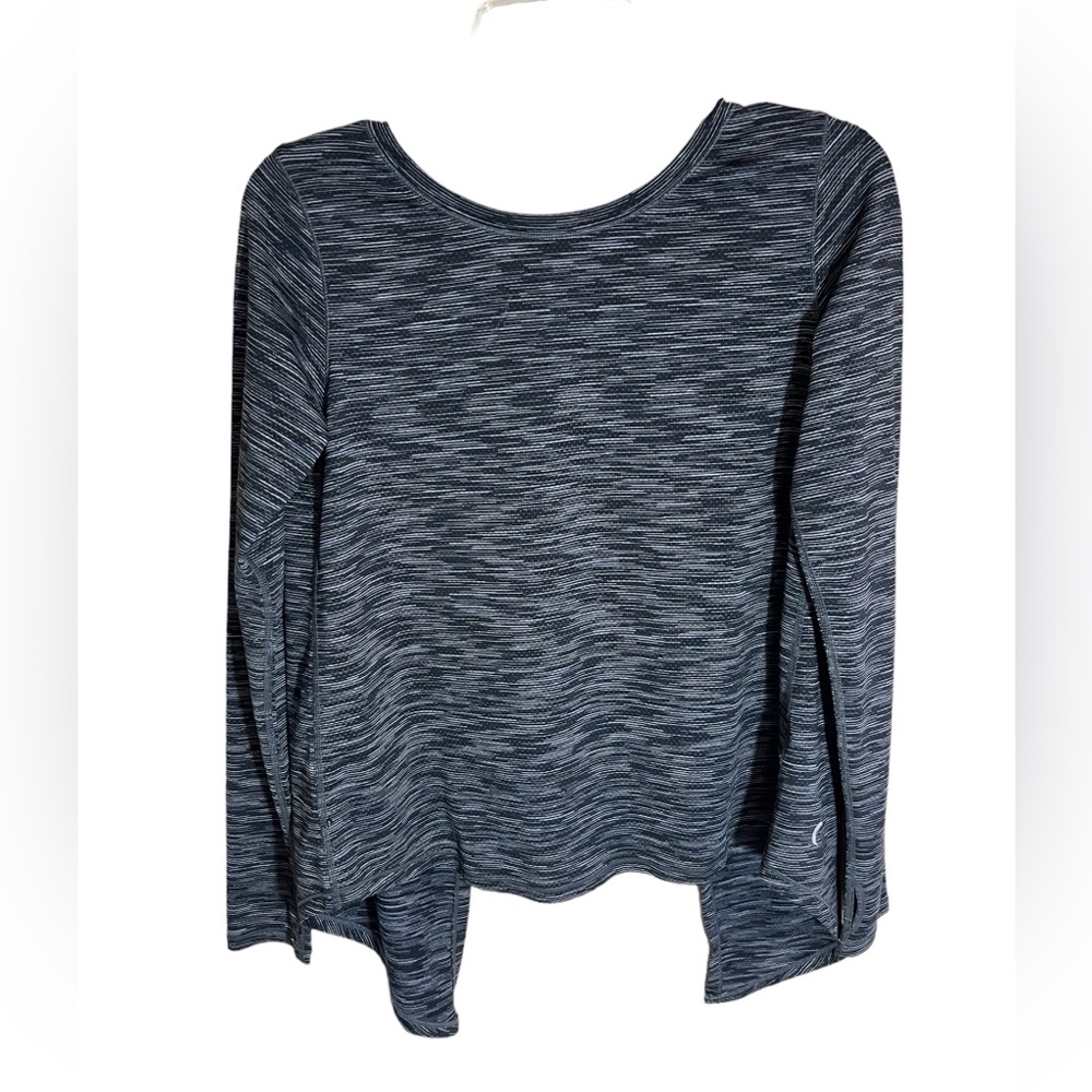 Zyia Athletic Long Sleeve Thumb Holder Crewneck Gray Black Women’s Size Medium
